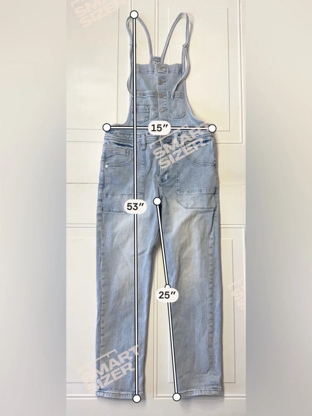 Kancan Women’s Sz S Light Wash Blue Denim Overalls Jumpsuit - Picture 3 of 6